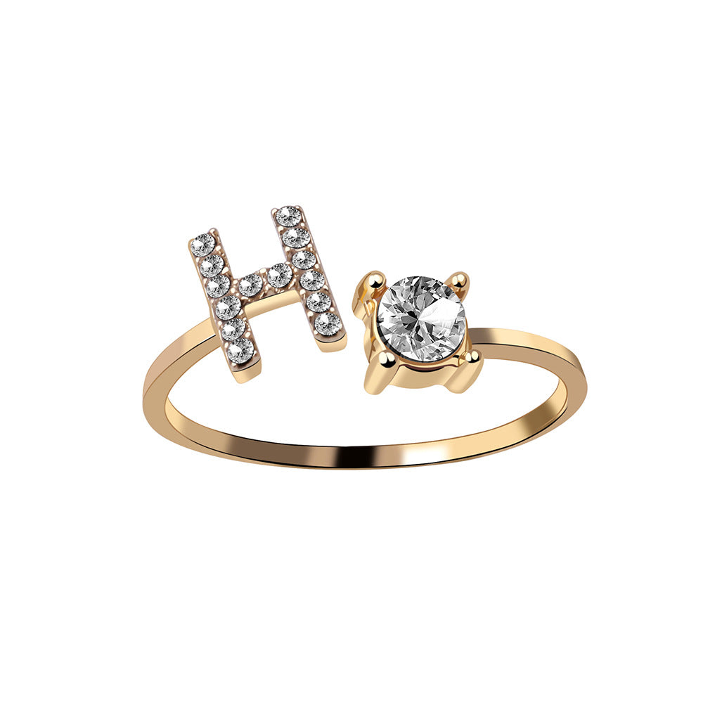 New Design Adjustable 26 Initial Letter Ring Fashion Jewelry For Women Simple Elegant Jewelry New Design Adjustable 26 Initial Letter Ring Fashion Jewelry For Women Simple Elegant Jewelry